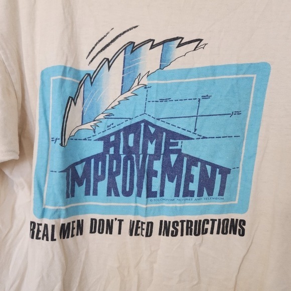 szL Vintage Home Improvement Real Men Dont Need Instructions TV Show T Shirt 90s - Picture 2 of 5